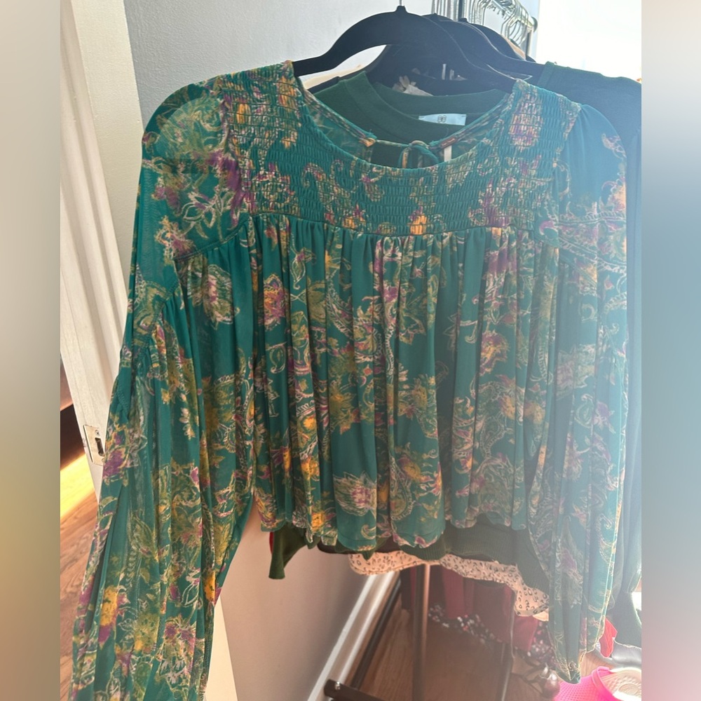 Free People Sheer long sleeve top